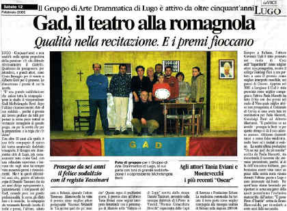 "La Voce di Romagna - Lugo" del 12 febbraio 2005